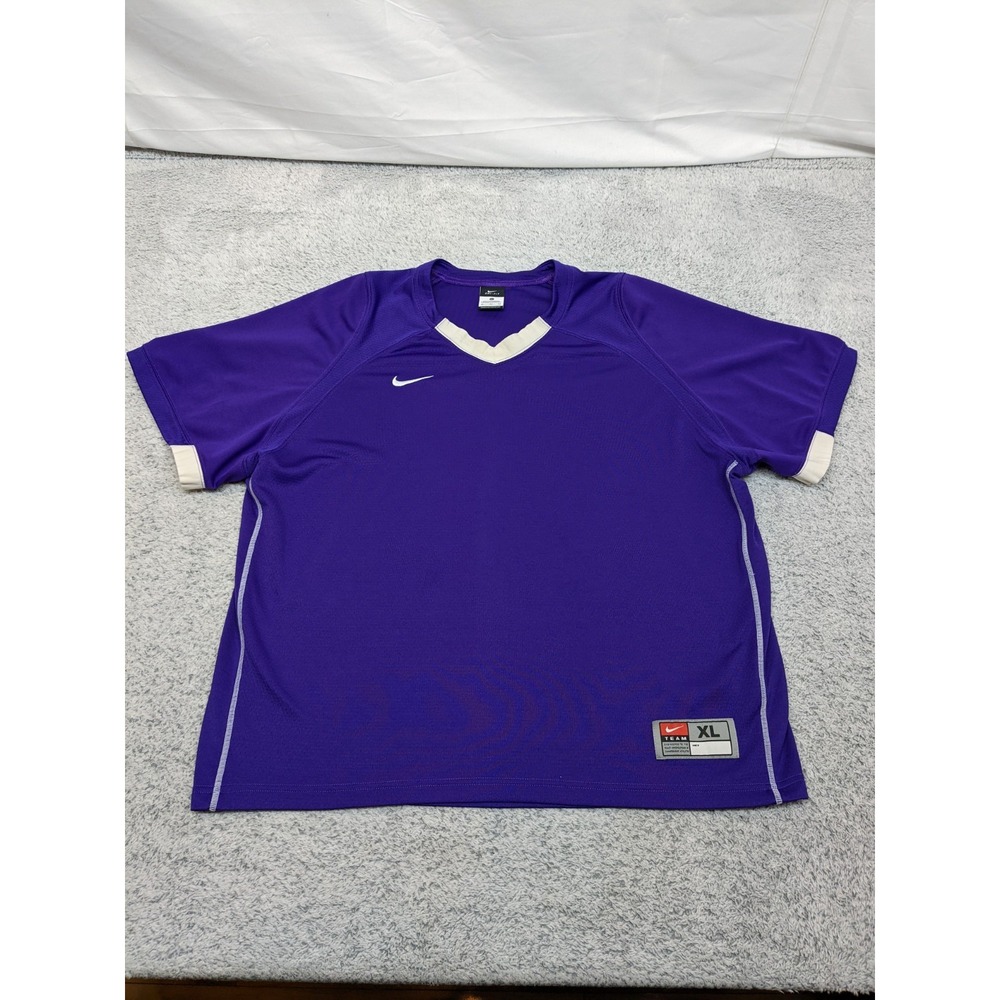 Nike Team Dri-FIT Men's XL Purple Athletic Jersey Shirt‎ V-Neck Short Sleeve KSU
